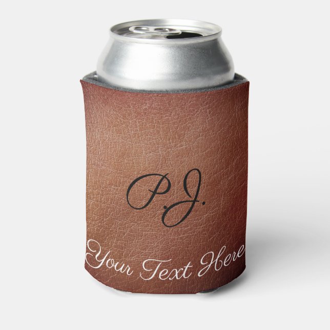 Porta-lata Suporte Stubby de Couro Personalizado  (Can Back)