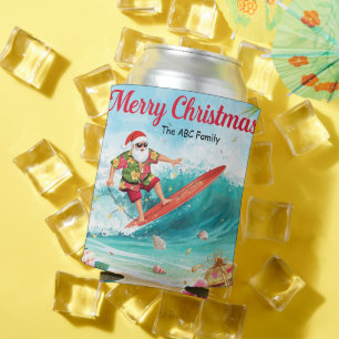 Porta-lata Surfando o Natal em julho com PAPAI NOEL  