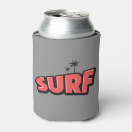 Porta-lata Surfe, apenas surfe. Em vermelho e cinza
