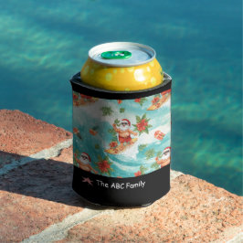 Porta-lata Surfing Christmas in July with SANTA CLAUS