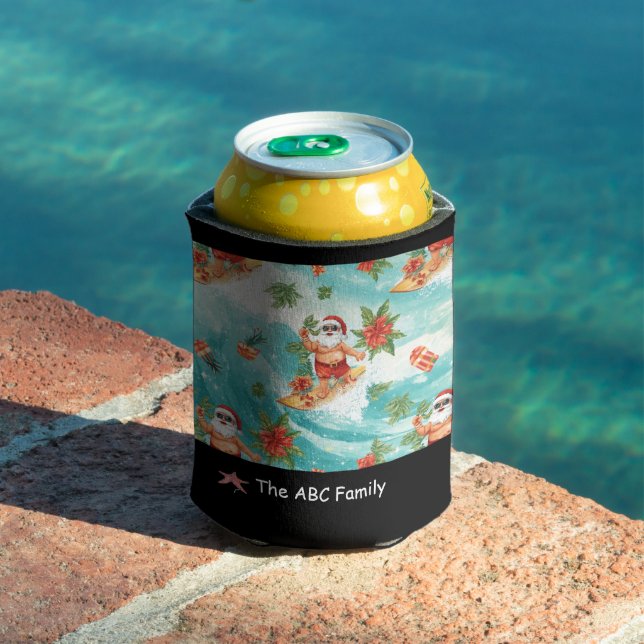 Porta-lata Surfing Christmas in July with SANTA CLAUS   (Piscina in situ)