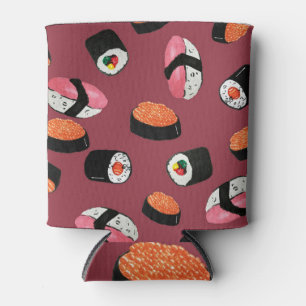 Porta-lata Sushi Onigiri Rolls: Ilustração Sem Costura