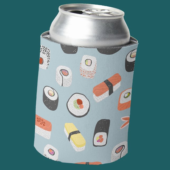Porta-lata Sushi Pattern (Japanese sushi fun can cooler)