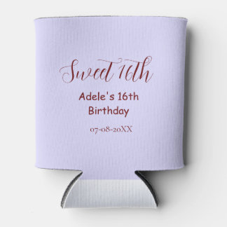 Porta-lata Sweet 16th birthday purple pastel mauve retro name
