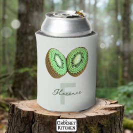 Porta-lata Sweet Modern Minimamente Verde Crochet Kiwi