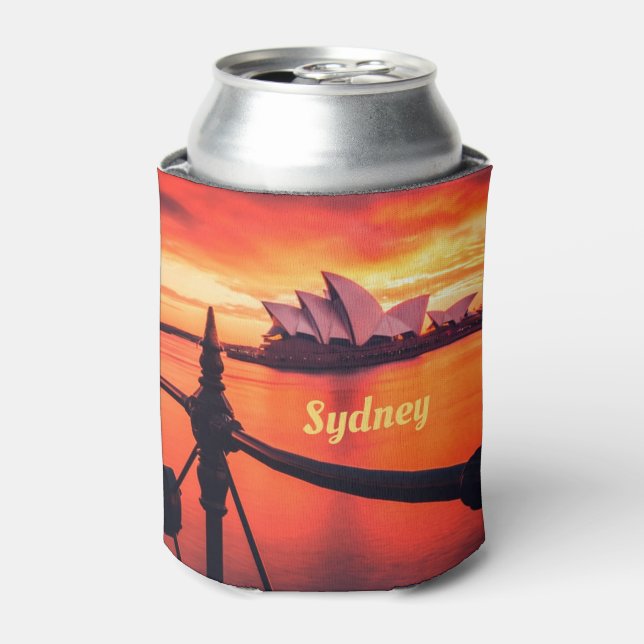 Porta-lata Sydney Austrália Opera House Orange Sky (Can Front)