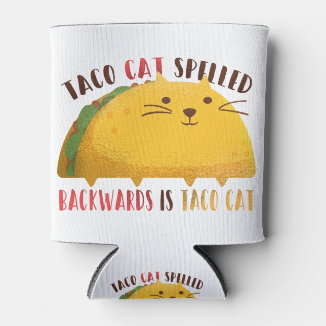 Porta-lata Taco Cat Palíndromo (Frente)