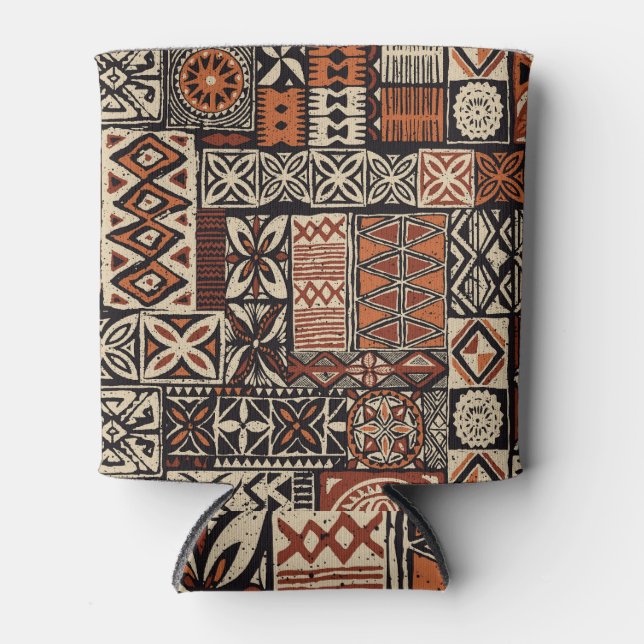 Porta-lata Tapa Havaiana: Patchwork Tribal (Frente)