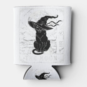 Porta-lata Tarot Card Crescent Moon E Black Cat Witat Hat
