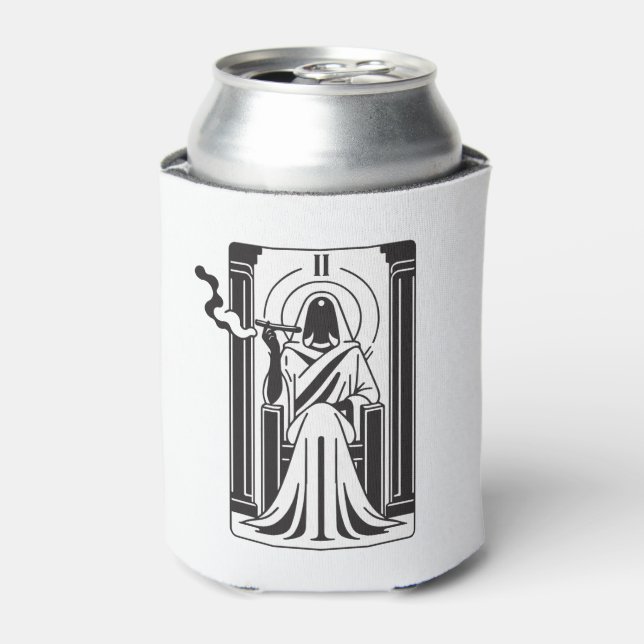 Porta-lata Tarot High Priestess Fumando Maconha  (Can Front)