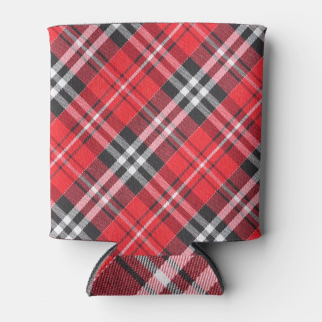 Porta-lata Tartan Cloth Pattern Top View (Frente)