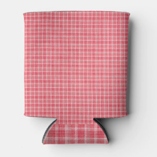 Porta-lata Tartan de xadrez vermelho retrorado: padrão sem co