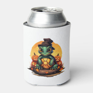 Porta-lata Tartaruga de Encantamento de Halloween com Chapéu 