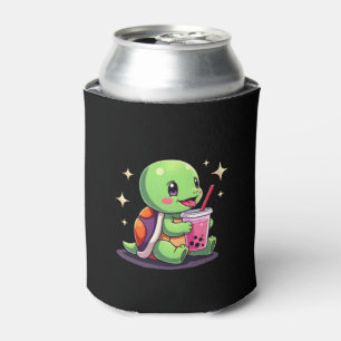 Porta-lata Tartaruga fofa bebendo boba. Tartarugas Boba Engra