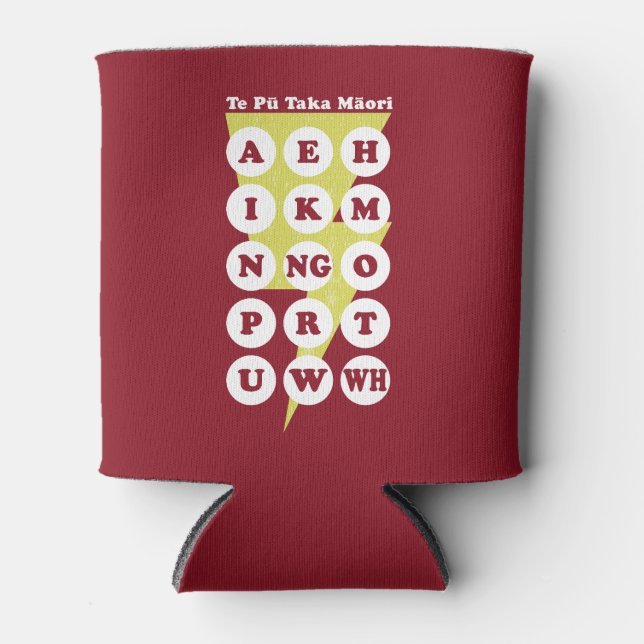 Porta-lata Te Pu Taka Maori Alphabet (Frente)