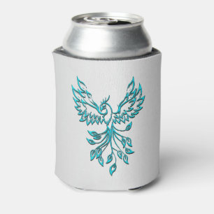 Porta-lata Teal Blue Phoenix nasce em prata