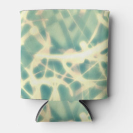 Porta-lata Teal e teias feitas de luz sobre uma lata mais fri