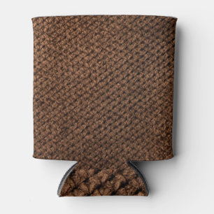 Porta-lata Tecido amassado: elegância castanha escura