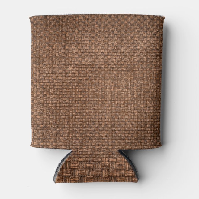 Porta-lata Tecido castanho, textura para fundo. (Frente)