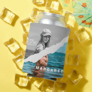 Porta-lata Tela de Fotografia do Retrato Na moda preto e bran