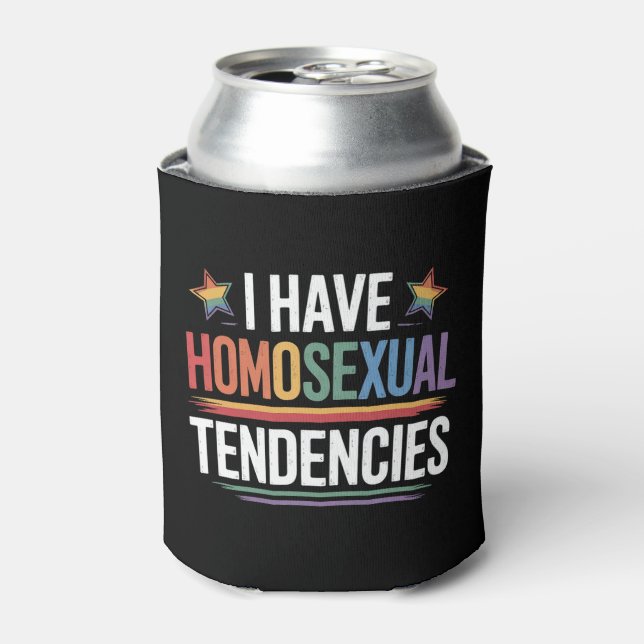 Porta-lata Tenho tendências homossexuais LGBTQ Orgulho Rainbo (Can Front)