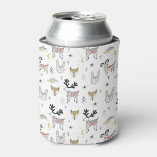 Porta-lata Teste padrão animal do Doodle da floresta bonito
