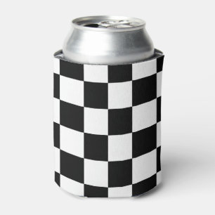 Porta-lata Teste padrão checkered preto e branco