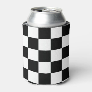 Porta-lata Teste padrão Checkered preto e branco