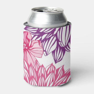 Porta-lata Teste padrão com ásteres e a dália cor-de-rosa