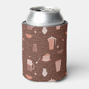 Porta-lata Teste padrão com elementos relacionados do café