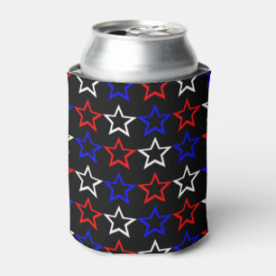 Porta-lata Teste padrão de estrelas brancas e azuis vermelho
