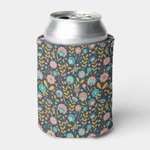 Porta-lata Teste padrão de flor da arte popular