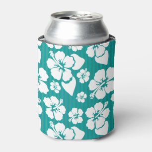 Porta-lata Teste padrão de flor havaiano do hibiscus