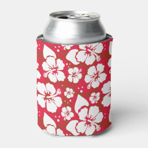 Porta-lata Teste padrão de flores do hibiscus