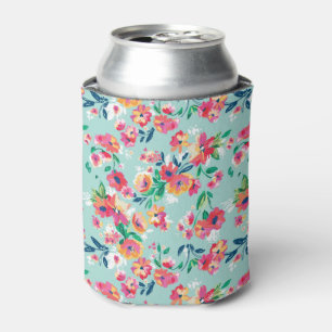 Porta-lata Teste padrão de flores pintado
