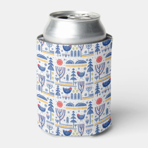Porta-lata Teste padrão do pássaro do inverno da arte popul