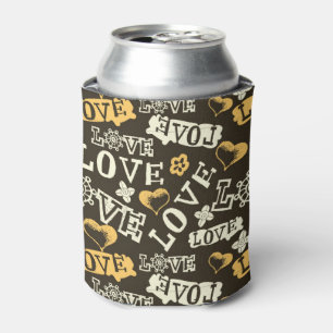 Porta-lata Teste padrão tirado mão do amor