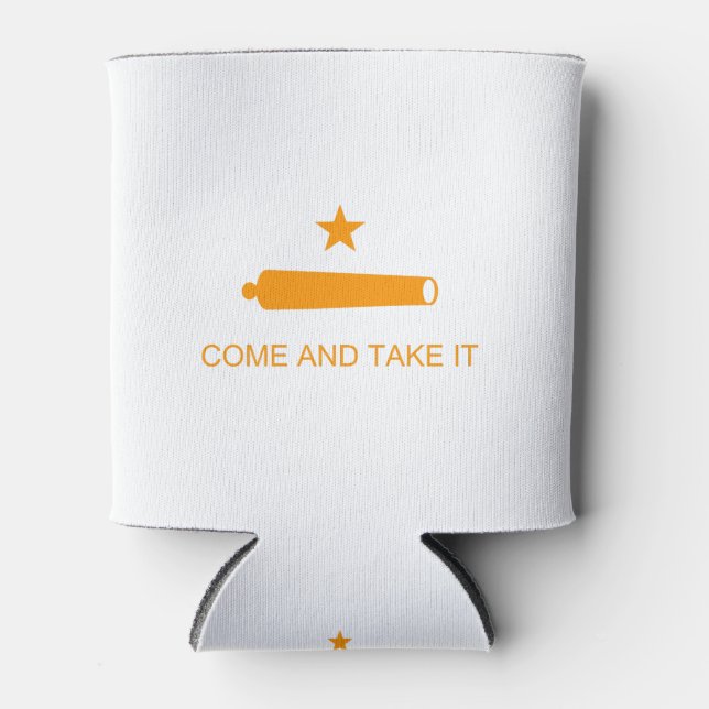 Porta-lata Texas venha e tome a bandeira - Orange (Frente)