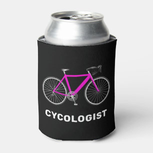 Porta-lata Texto do Cycologist e Bicicleta Rosa