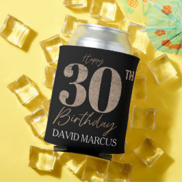 Porta-lata Texto Dourado Personalizado Celebração de Aniversá