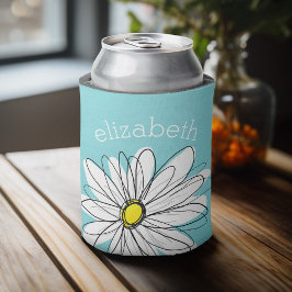 Porta-lata Texto Personalizado de Margarida Esbranquiçada e A