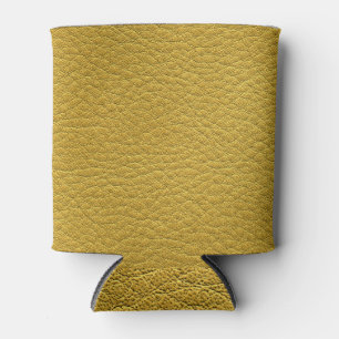Porta-lata Textura Amarela Do Couro Fechada Sem Costura