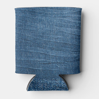 Porta-lata Textura Blue Denim: Jeans Clássicos.
