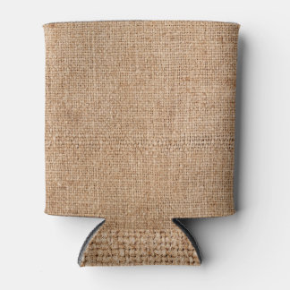 Porta-lata Textura castanha, pano de saco rústico.