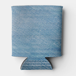 Porta-lata Textura de Jeans de Denim Azul Invisível