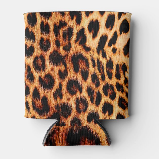 Porta-lata Textura de leopardo, padrão africano sem soldadura (Frente)
