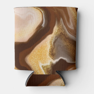 Porta-lata Textura de mármore castanho: abstrato fluido