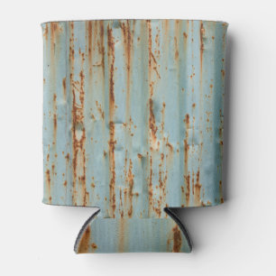 Porta-lata Textura de metal pintada de azul enferrujado