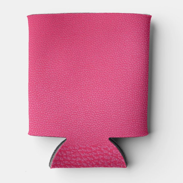 Porta-lata Textura de tecido rosa de luxo fino. (Frente)