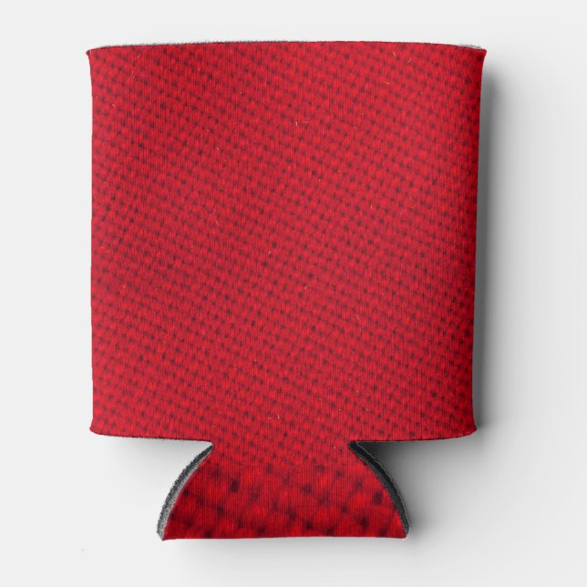 Porta-lata Textura de Tecido vermelho vibrante (Frente)